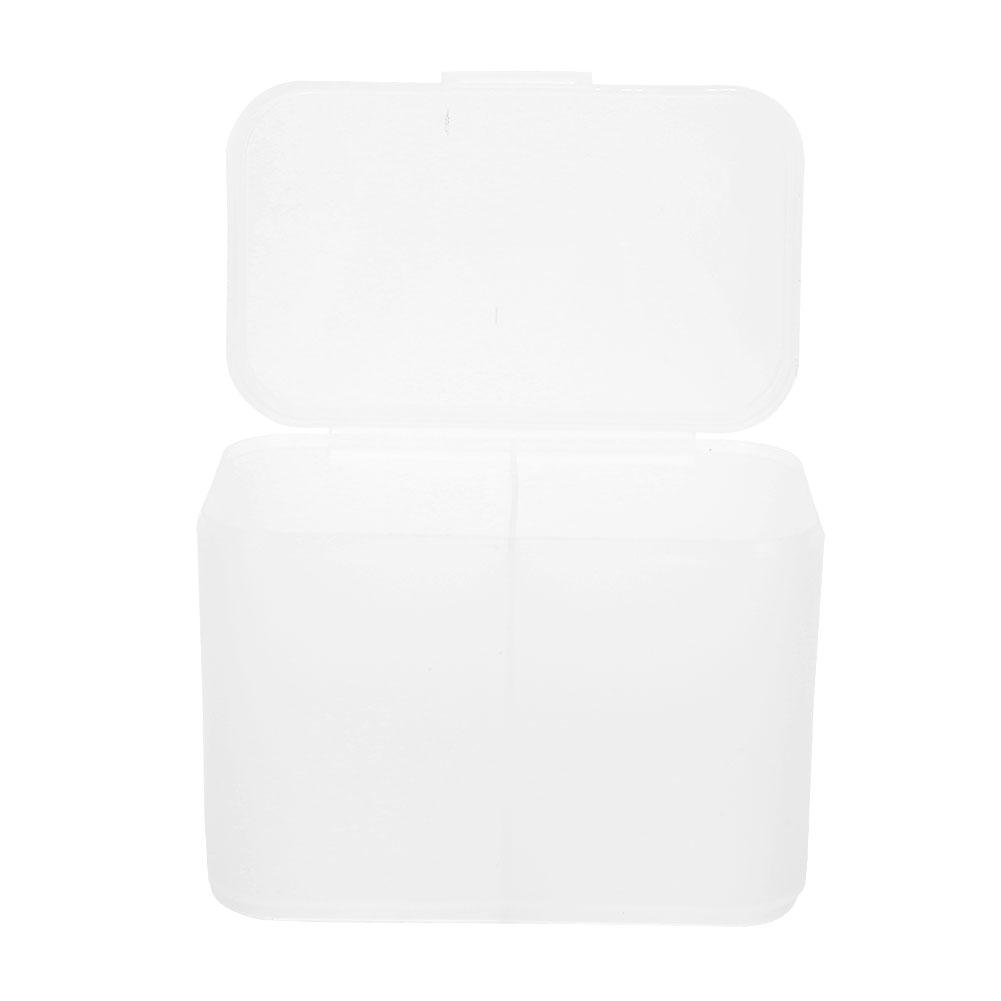 2 Grids Nail Art Storage Box Nail Polish Remover Pad Organizer Holder Container CaseTransparent