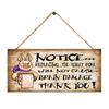 Notice Pendant Hanging Door Hangers Bathroom Accessories Wood Plaques for Home