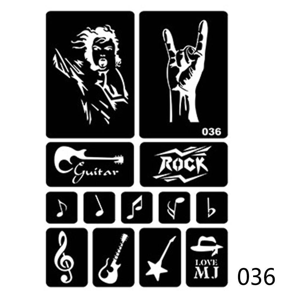 40 стилей, маленькие трафареты для татуировок с аэрографом для женщин и детей, шаблон для рисования, трафарет для татуировки хной для рисования, блестящие татуировки