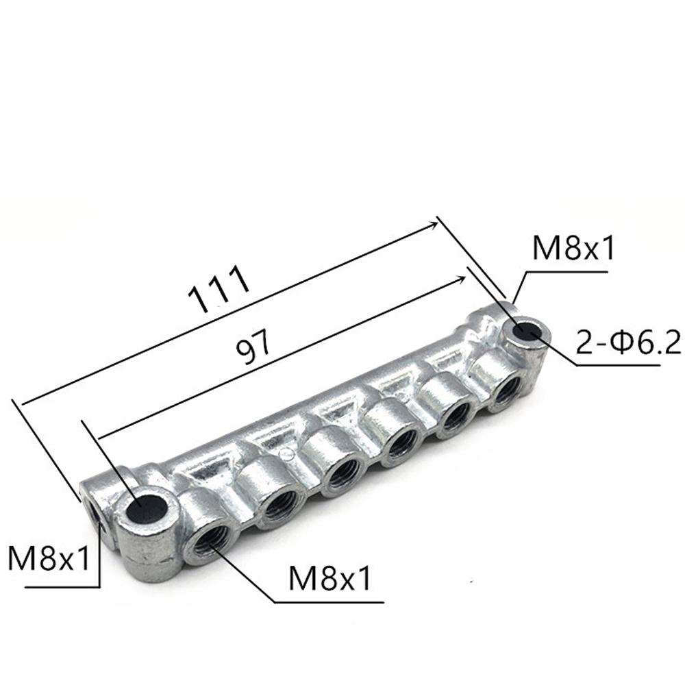 M8 M10 Pitch 1mm 2 3 4 5 6 7 8 10 Ways 4-12 Ports Zinc Alloy Resistance Oil Distributor Block Splitter Lubrication System