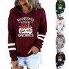 Women's Fashion Leisure Christmas Party Printed Long Sleeve Hooded Pullover Top