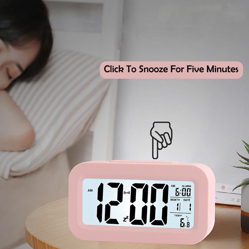 Настольные часы с ЖК-дисплеем, бесшумный ночник, повтор студенческого будильника, домашний декор, настольные часы с температурным календарем, дисплей