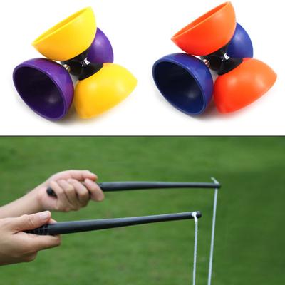 Забавный зажим для жонглирования Diabolo с 3 подшипниками, металлические палочки, китайский йойо, веревочная сумка, игрушки для детей