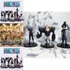 One Piece Модель ручной работы Золотой город Версия из фильма Черная одежда Команда Соломенной шляпы 9 Полный набор Луффи Зоро Аниме Фигурки ПВХ Материал
