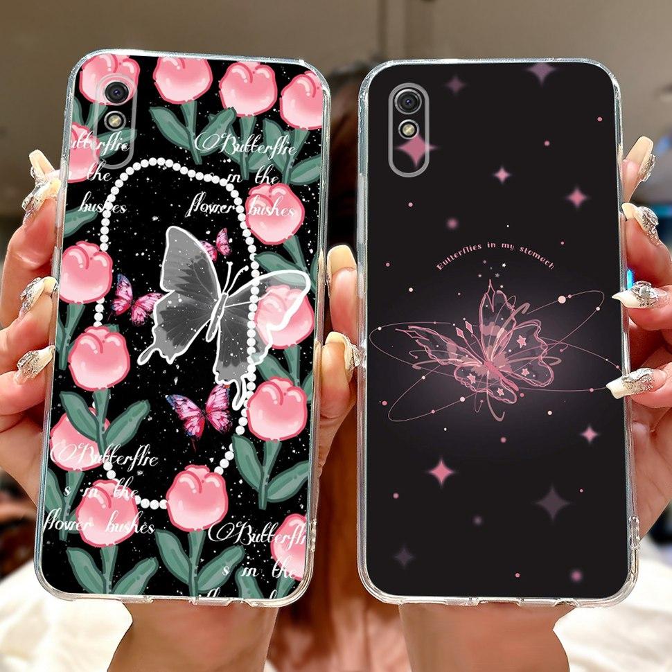 Чехол для Xiaomi Redmi 9A Redmi 9AT Мягкий Силикон ТПУ Милый Модный Чехлы для Телефона Для Xiaomi Redmi 9A T 9AT Redmi9A Задняя Крышка Корпус
