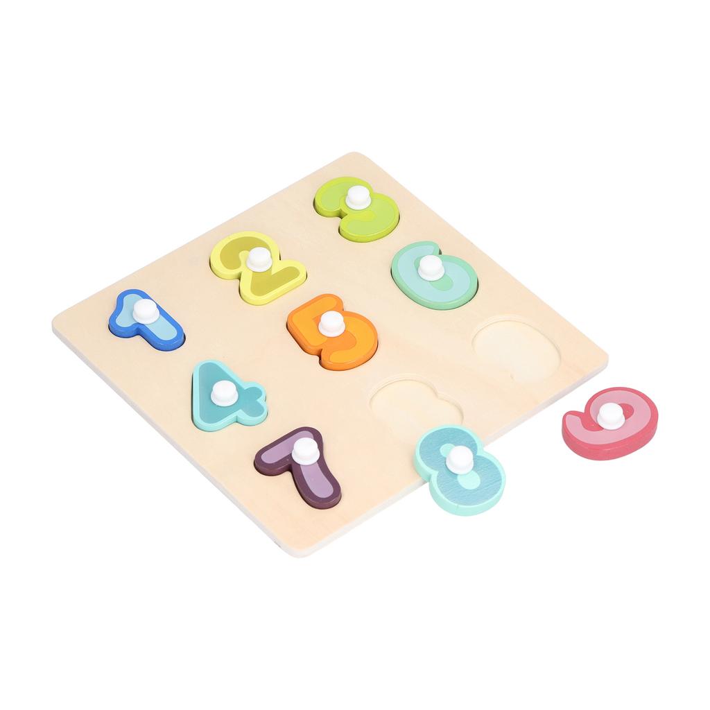 Wooden Peg Puzzles Toys Toddler Educational Knob Learning Puzzle Board Toys for KidsNumber