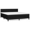 3140147 vidaXL Lit à sommier tapissier avec matelas Noir 160x200 cm Tissu