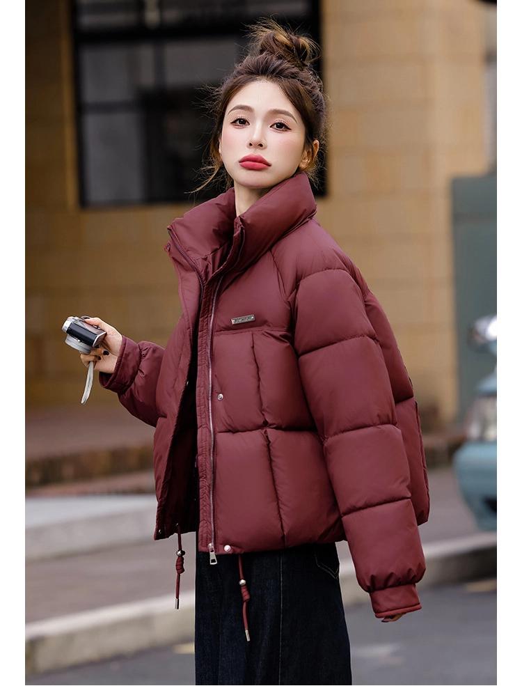 Women's Short Stand Collar Warm Windproof Winter Jacket