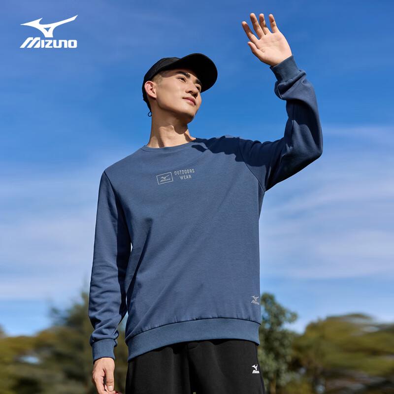 Mizuno Мужской повседневный свитшот с длинным рукавом и круглым вырезом для улицы