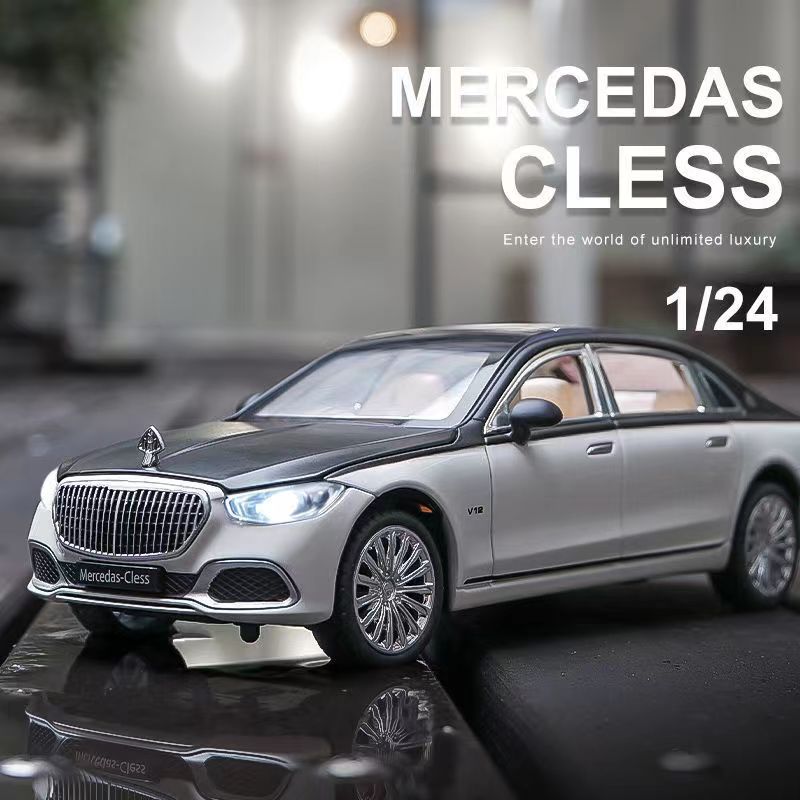 1/24 Maybach S680 Alloy Diecasts Toy Vehicles Metal Car Model Sound and Light Shock Absorbers Collection Boy for Childrens Gifts