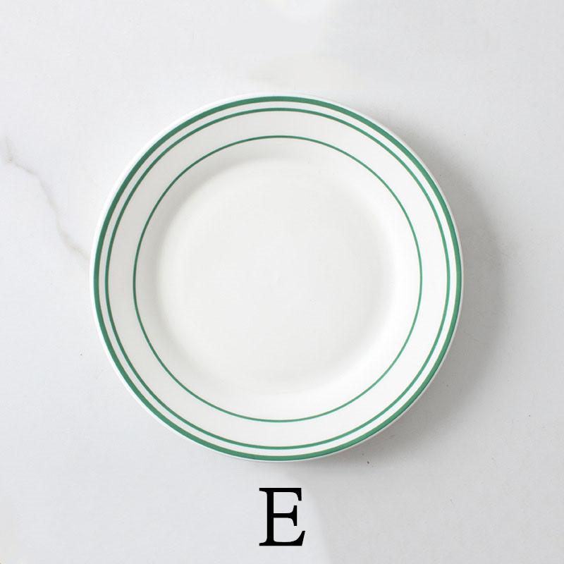 8-дюймовые керамические плоские тарелки, бытовые тарелки для завтрака, десерта, салата, стейка, обеденная тарелка, сервировочные блюда для кофейни