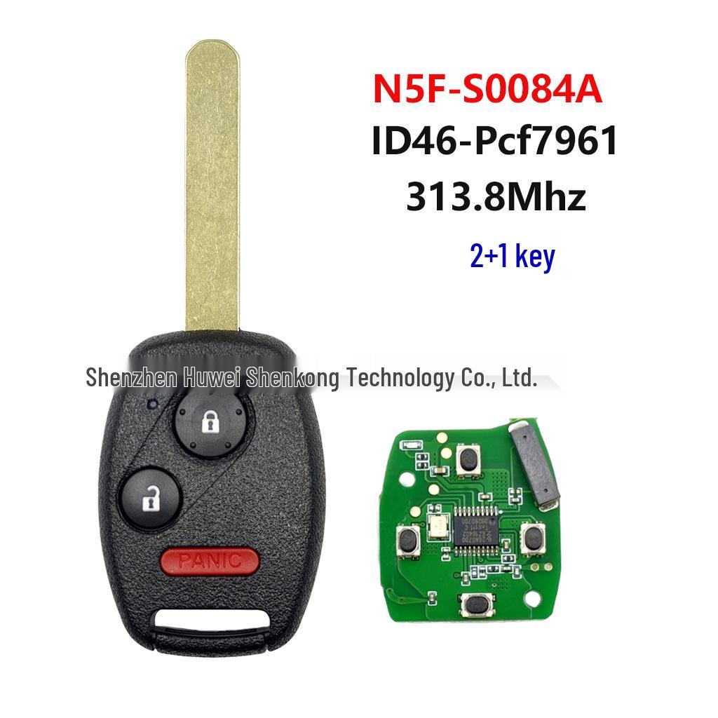 Совместим с 2/3/4-кнопочным брелком для автомобиля Honda Civic, чип ID46, 313,8 МГц, N5F-S0084A