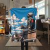 1 шт. Фланелевое одеяло с мультяшным принтом, Высококачественное, Удобное для всех сезонов, Домашний декор, Тепло и комфорт, Идеально для рождественского подарка на день рождения