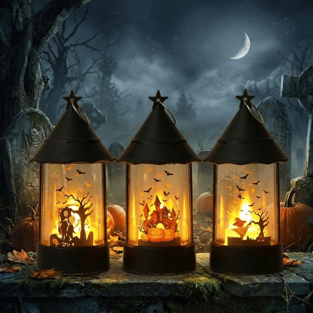 Vintage Halloween Decorative Light Portable Pumpkin Light Halloween LED Lamp Living Room Decor