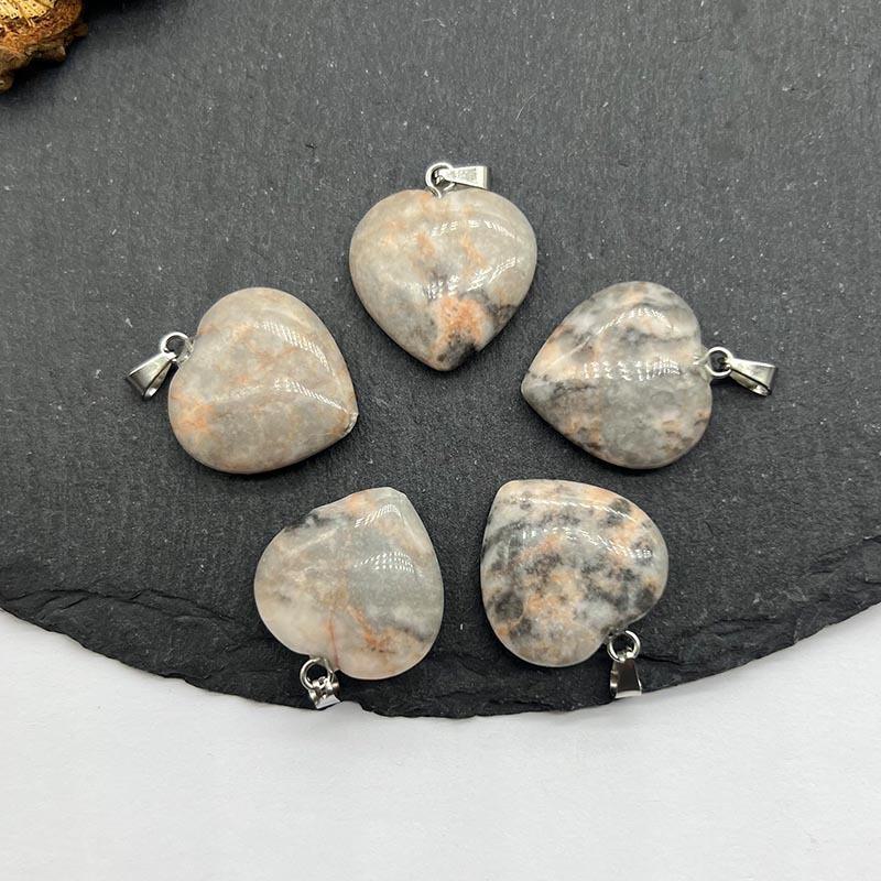 Ожерелье с подвеской из натурального хрустального камня в форме сердца, аксессуары - Ювелирные изделия с подвеской Love