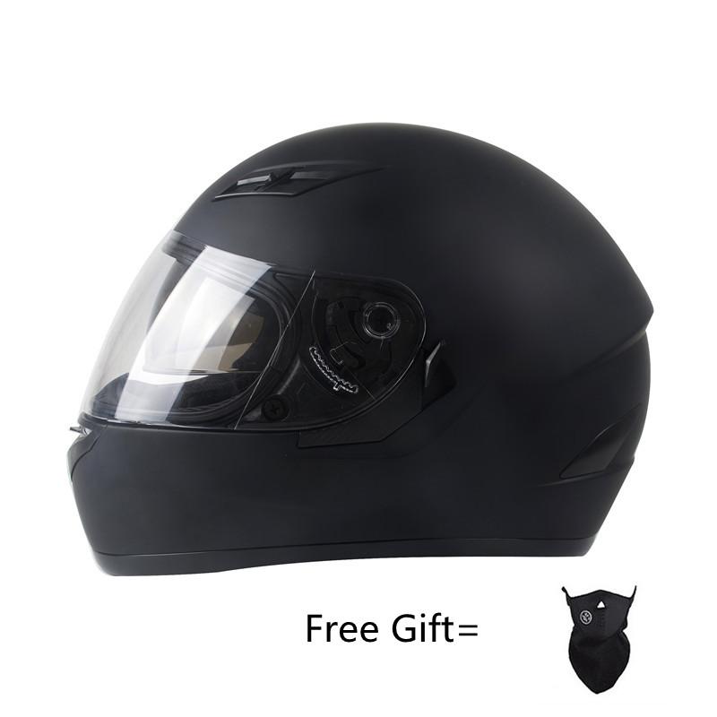 Шлем Full Face Мотошлем Casco Moto Шлемы для мотоциклистов Двойной визор Capacete Глянцевый черный S M L XL XXL от 55 до 64 см