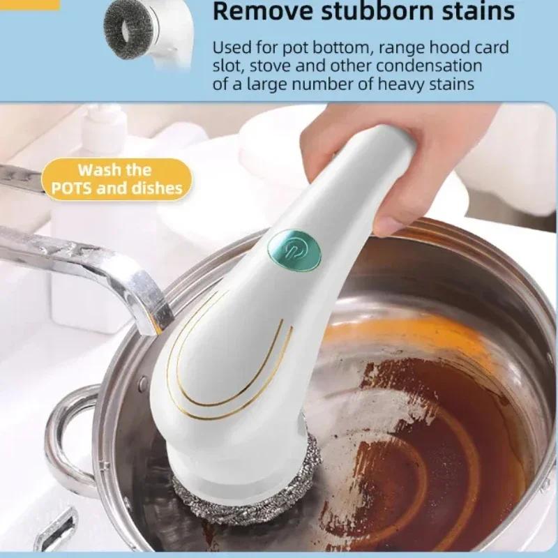 Электрическая щетка для чистки 5 в 1, гаджет для чистки окон, щетка для ванной, туалета, кухонный инструмент для чистки