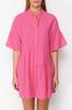 Women's Dress New Season Fashion Pink Wide Fit Mini Woven Ruffle Beach Dress