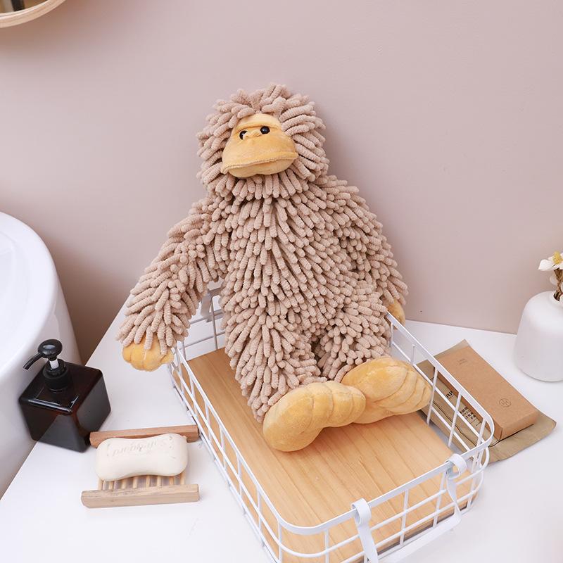 Cartoon Animal Shenier Hand Towel 2-in-1, Children and Adults Thick and Cute Hanging Hand Towel