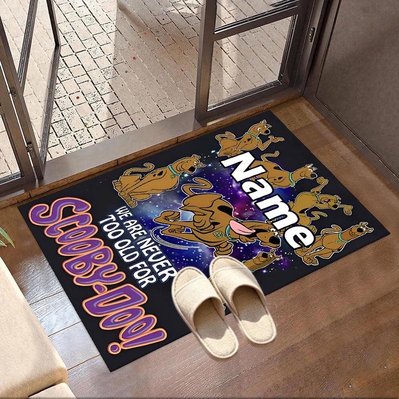 Custom Name Personalized Scooby Print Carpet, Versatile Home Decor Rug, for Playroom, Apartment, Balcony, Entryway, Hallway Gift