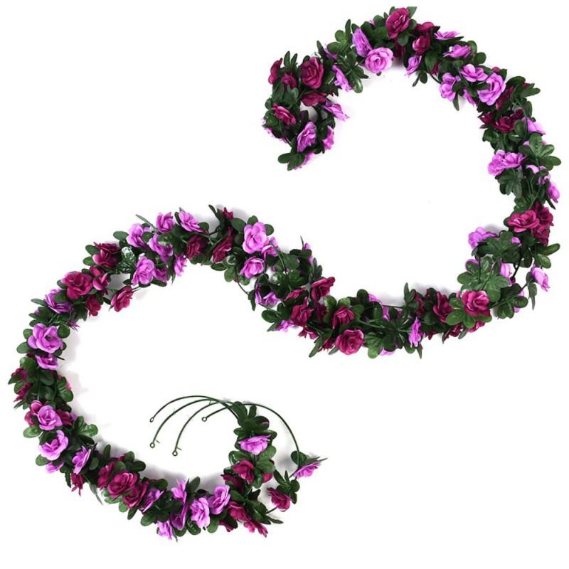 180 см искусственные розы цветы виноградная лоза домашний декор рождественский фон настенные растения уличный сад свадьба роза арка цветочные полосы