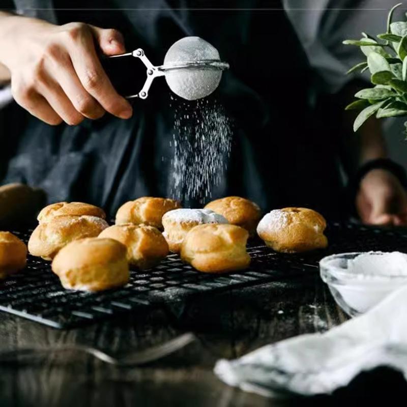 1PC Stainless Steel Dusting Ultrafine Sieve Pot Baking Matcha Sieve Cocoa Powder Sugar Powder Sieve