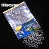 100pcs Hot Line Tackle 3#-8# Swivel Snap Fishing Split Rings Fish Connector Stainless Steel