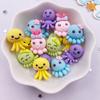 20pcs Colorful Resin Kawaii Octopus Figurines Ocean Animal Styles Flat Back Scrapbook Bow Jewelry Accessories Decor DIY Craft Supplies