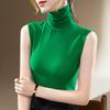 Женский жилет с высоким воротником, Новая женская одежда, Темперамент с рубашкой иностранного стиля внутри, Однотонный приталенный топ без рукавов
