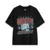 Anti-Five Series Letter Print Round Neck Pullover Short Sleeve T-Shirt Men Tops Black AHSU593-2