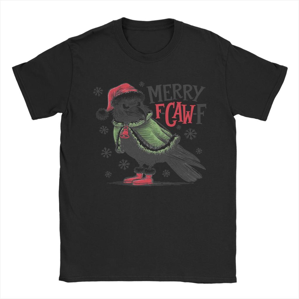 F-Caw-F Black Crow Pun Funny Bird Cawing Grunge T Shirt Popular T-Shirts Short Sleeve Funny Tops O Neck Oversize Tees