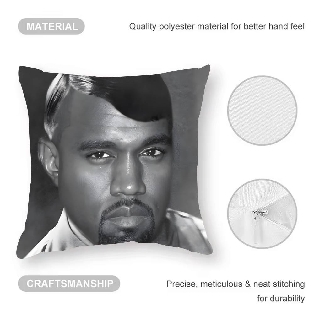 Смешная наволочка K-Kanyes W-Wests, пылезащитная наволочка, невидимая молния, шелковистая короткошерстная наволочка для подушки-подушки на диван