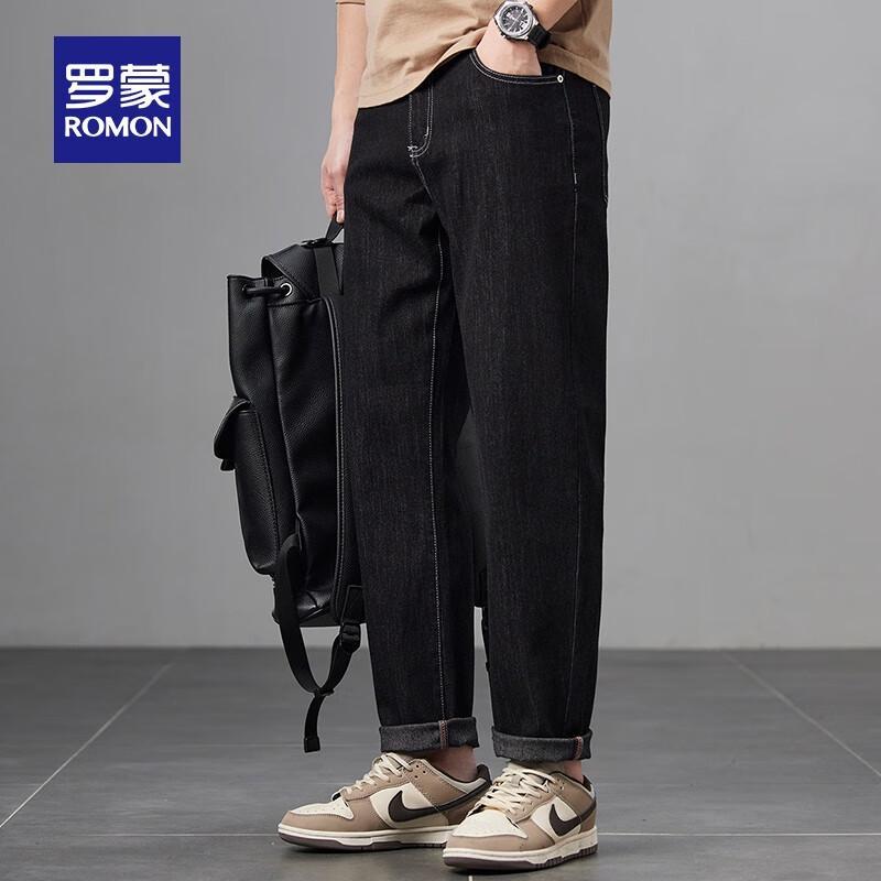ROMON Мужские весенне-летние свободные прямые эластичные джинсы