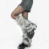 Женские гетры из искусственного меха Y2K Punk Winter Теплые плюшевые утолщенные леггинсы Jk Boots Cover Lolita Harajuku Party Long Leg Socks