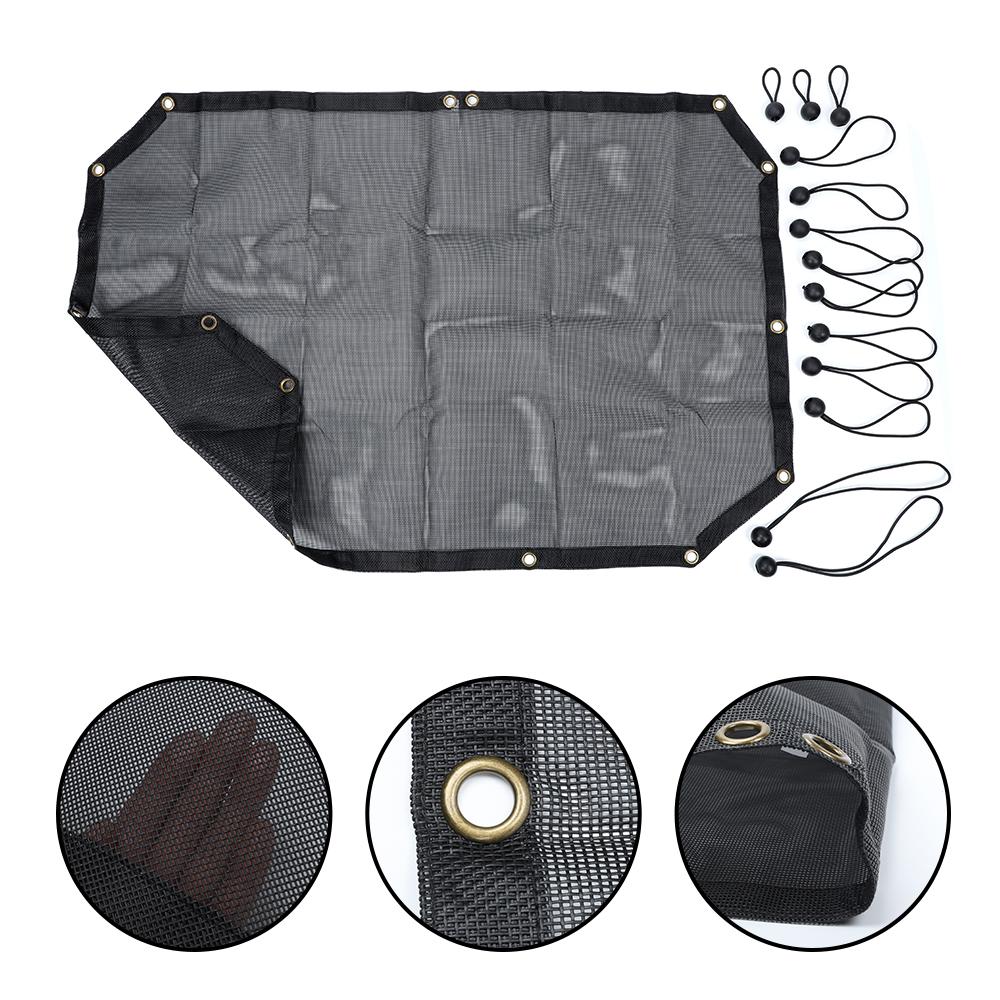 Верхняя крышка сетчатого солнцезащитного козырька обеспечивает защиту от ультрафиолета для Jeep Wrangler JK JKU 2007-2017, черный