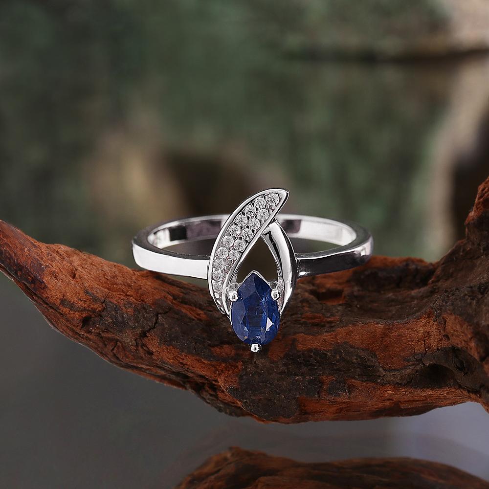 Великолепный натуральный комплект из кольца, серег и ожерелья с кианитом грушевидной формы из стерлингового серебра 925 пробы с настоящим драгоценным камнем, изысканные ювелирные украшения для женского банкета, подарок