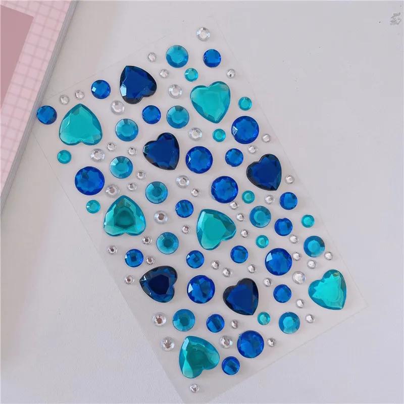 3D стерео стразовая наклейка для журнала скрапбукинга блестящее сердце DIY декоративная наклейка для девочки корейская мода наклейка школьные принадлежности