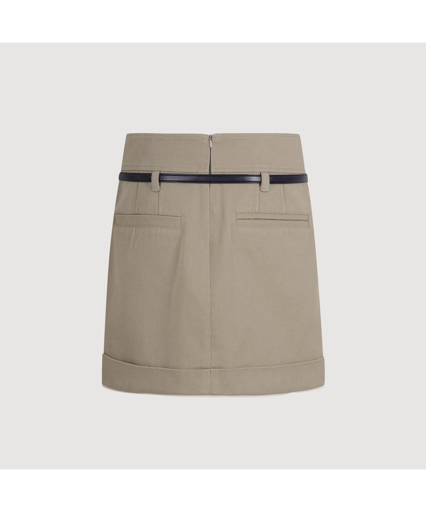LUCKY CHOUETTE Coloring Point Mini Skirt (Optional Belt) (Beige)_Lfkas25220Bex
