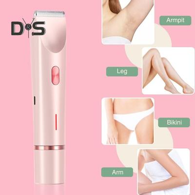 Двухголовочная женская электробритва с USB-перезаряжаемым водонепроницаемым портативным устройством для путешествий, для удаления волос на лице, теле, в зоне бикини, на руках и ногах, бритвой-эпилятором, триммером