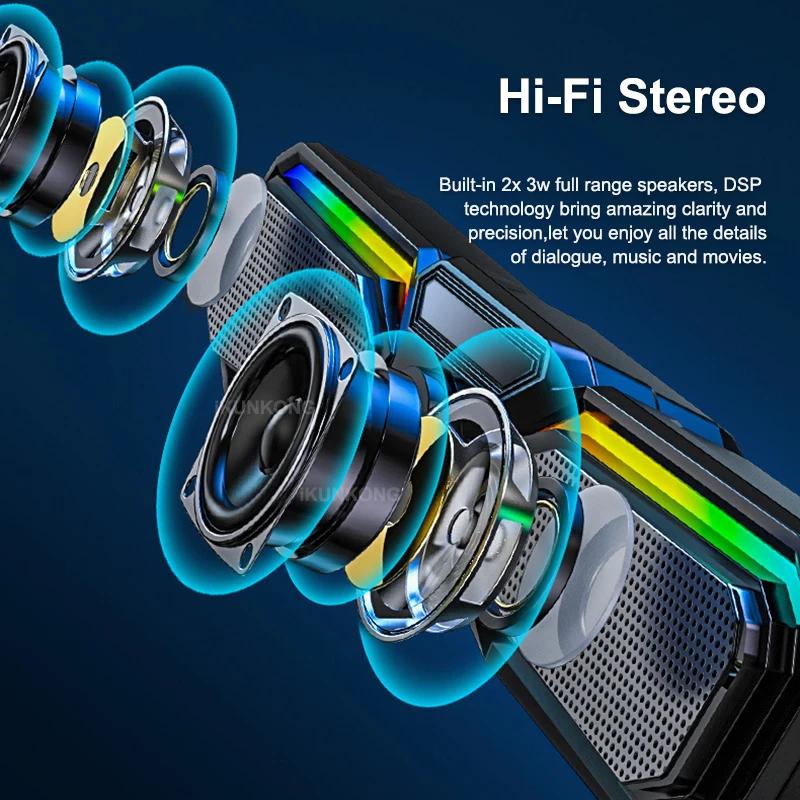 LED Computer Speakers TV Sound Bar Bluetooth Speaker AUX USB Wired and Wireless Home Theater System Sound Bar PC Soundbar RGB