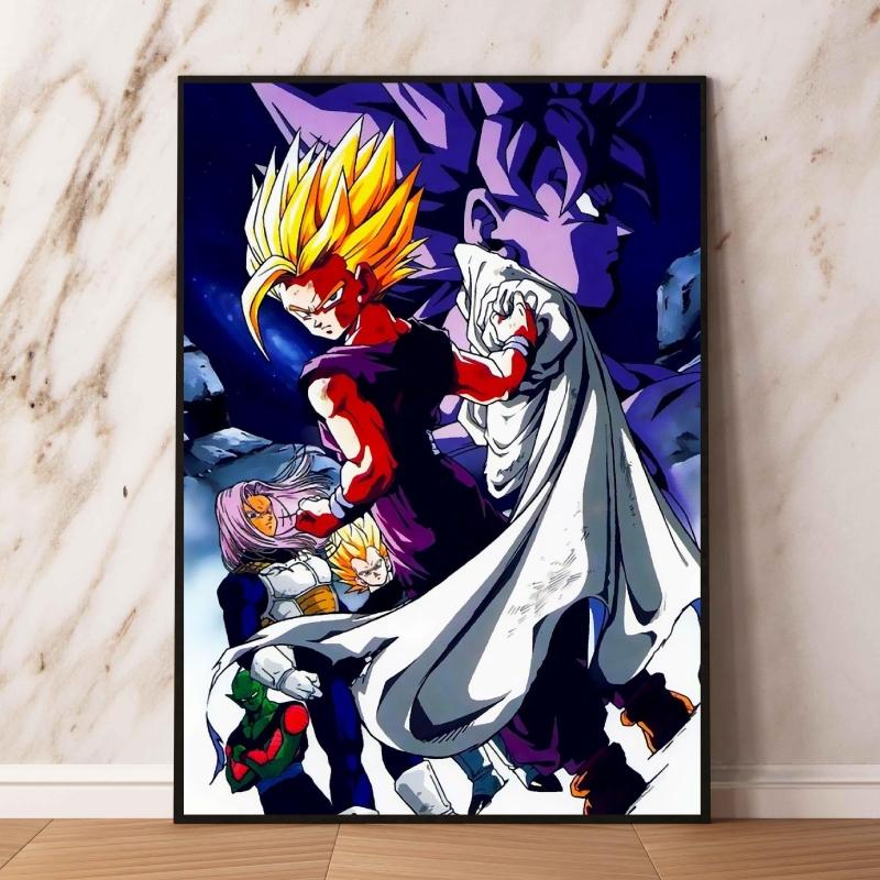 Popular Anime Poster with Seven Dragon Ball Characters, Wall Decoration for Children
