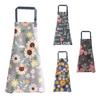 Kitchen Apron Oil Proof Anti-fouling Adjustable Nordic Style Adult Print Cooking Apron for Coffee Shop