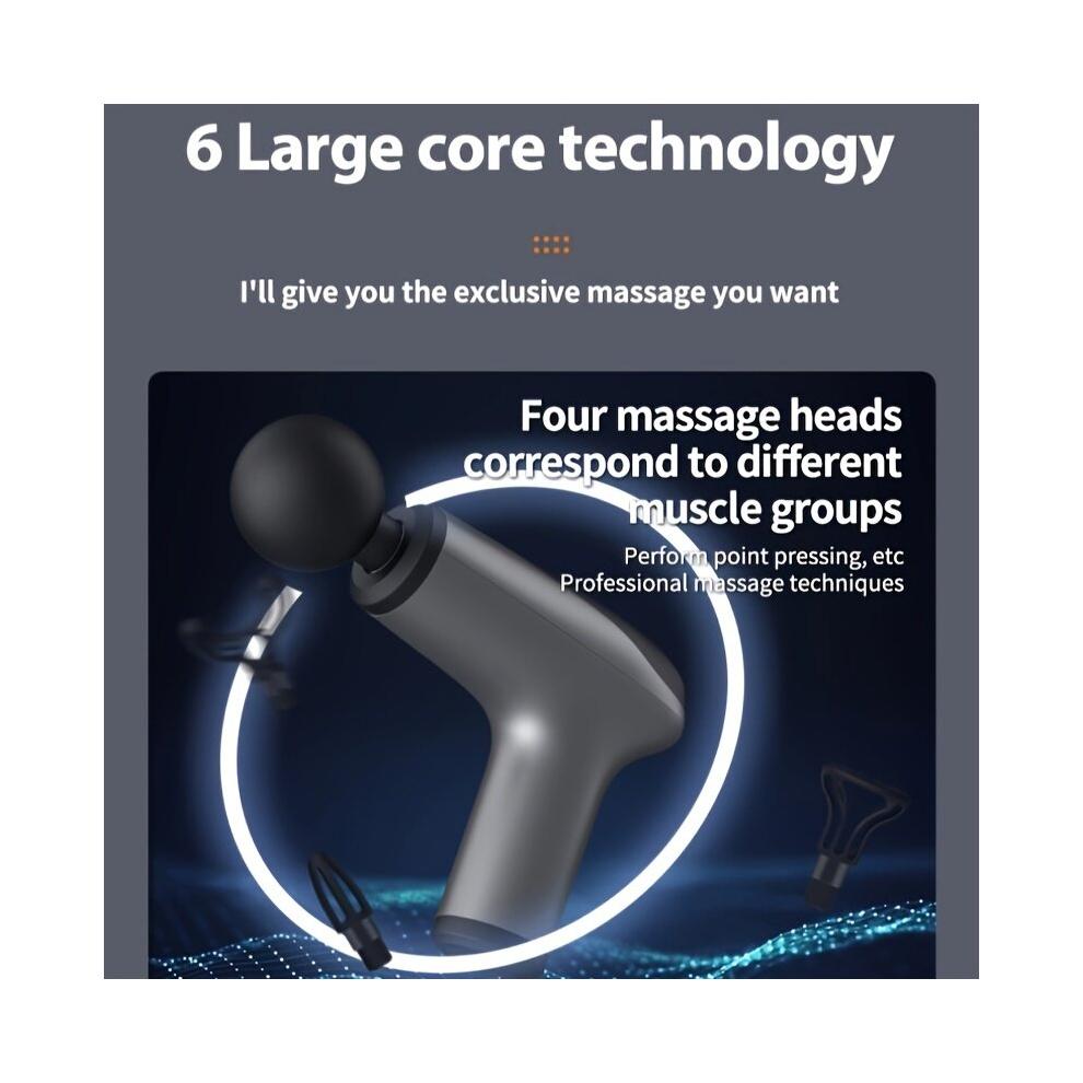 Mini Massage Gun With 4 Heads Handheld Deep Tissue Percussion Massage Gun Compact Personal Massager Portable Muscle Pain Relief In Back Leg Shoulder A