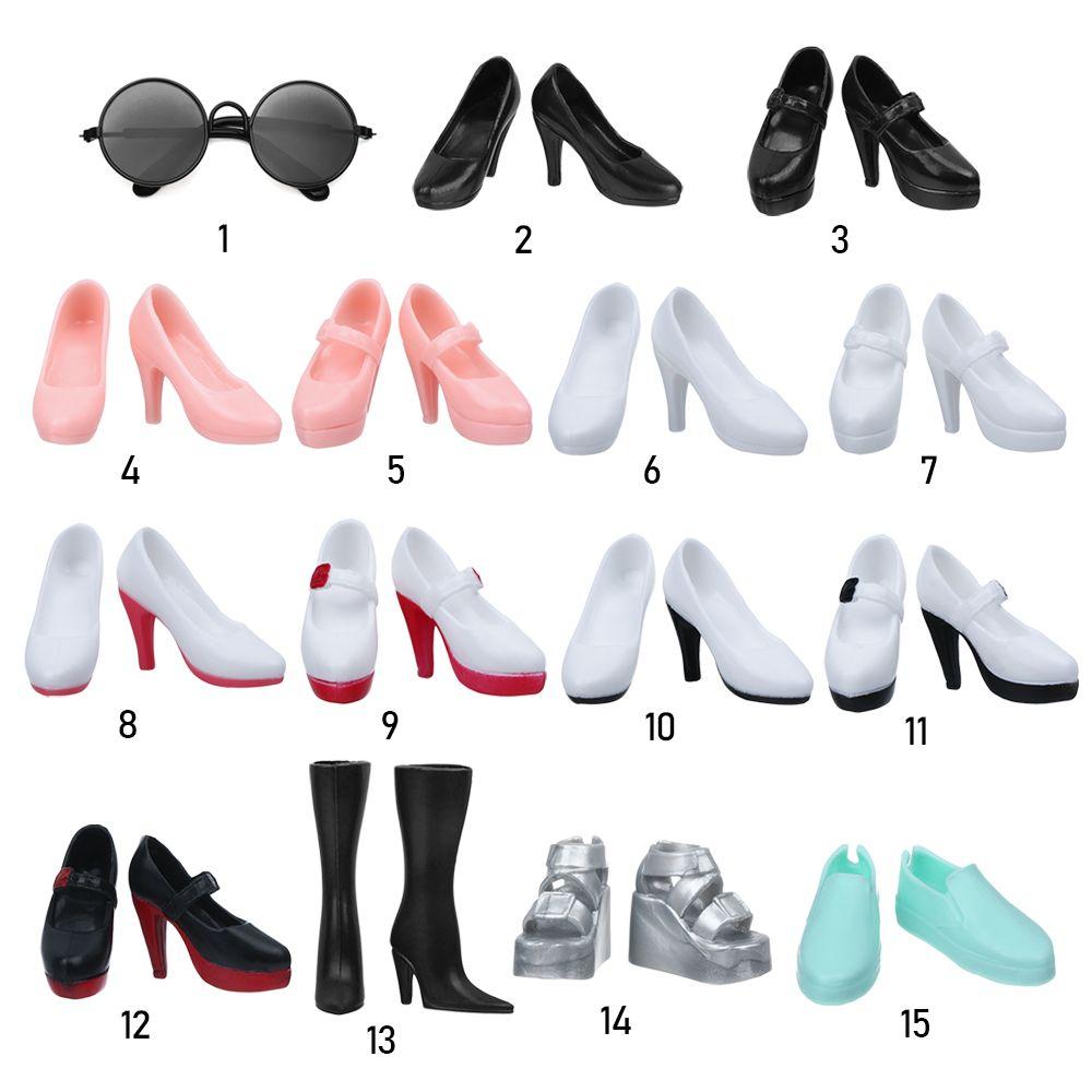 30cm Dolls Accessories Toys Daily Wear Foot Flat Shoes High Heels Sneakers Cool Sunglasses