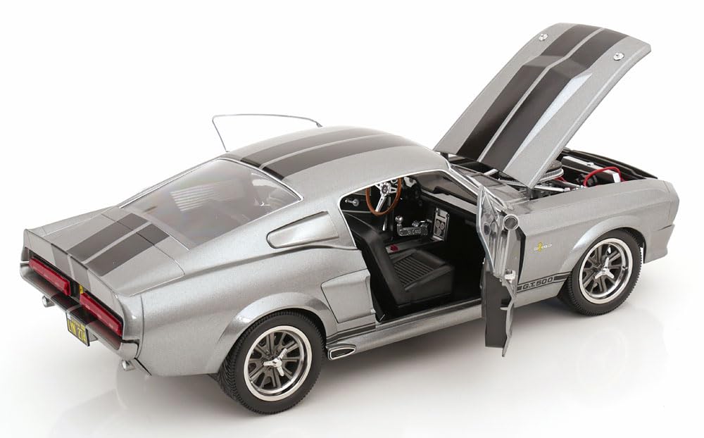 FREESTYLE KK Scale 1/12 Scale Ford Mustang Shelby GT500 Eleanor 1967 Gray Metallic/Black Finished Model (KKDC120171)