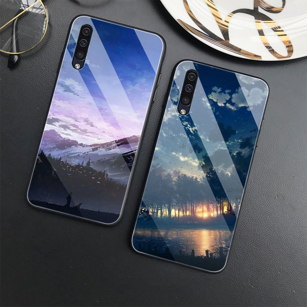 Чехол с изображением аниме для Samsung Galaxy A52 A71 A72 A73 A53, чехол из закаленного стекла для Samsung A13 5g A03 A22 A21s A03 Core A42 A70