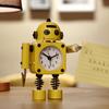 Clip Metal Robot Alarm Clock Student with Cartoon Children's Cute Silent Alarm Clock Creative Small Alarm Clock