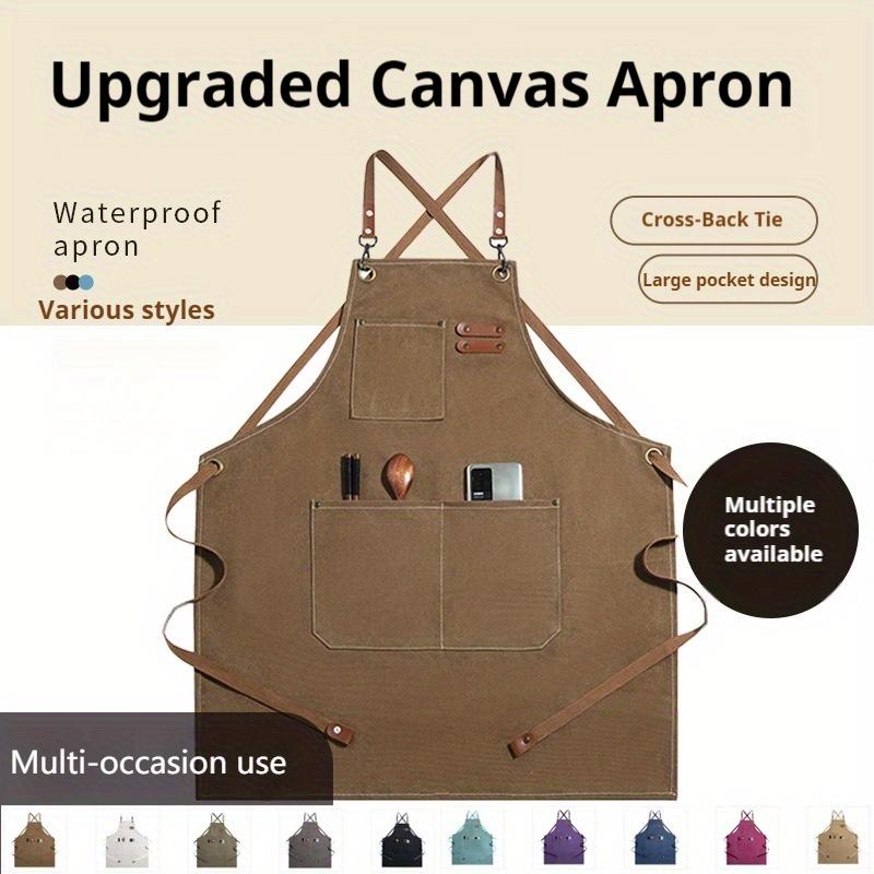 1 шт. Мужской фартук Водоотталкивающая ткань Холщовый фартук Поварской рабочий фартук Подходит для барбекю Ресторан Бар Магазин Кафе Студия Униформа
