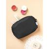 Daiso Square Label Pouch Black