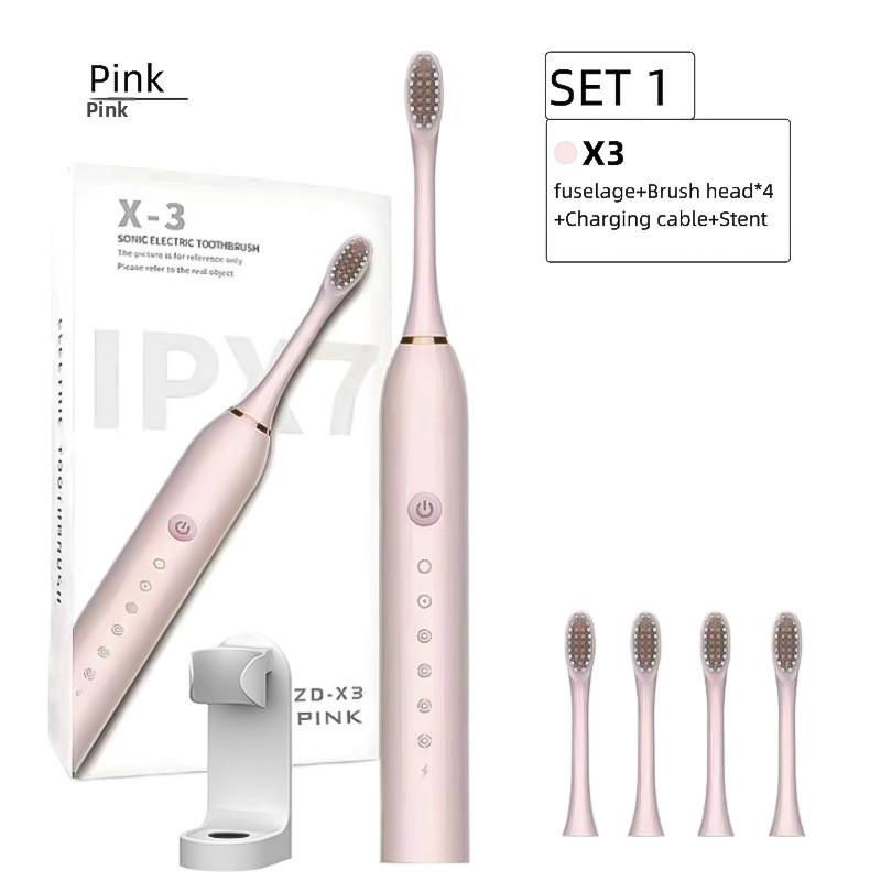 Электрическая зубная щетка, Перезаряжаемая модель, Универсальная щетка с мягкой щетиной для взрослых и детей, Портативный дорожный набор для домашнего использования, Зубная щетка.